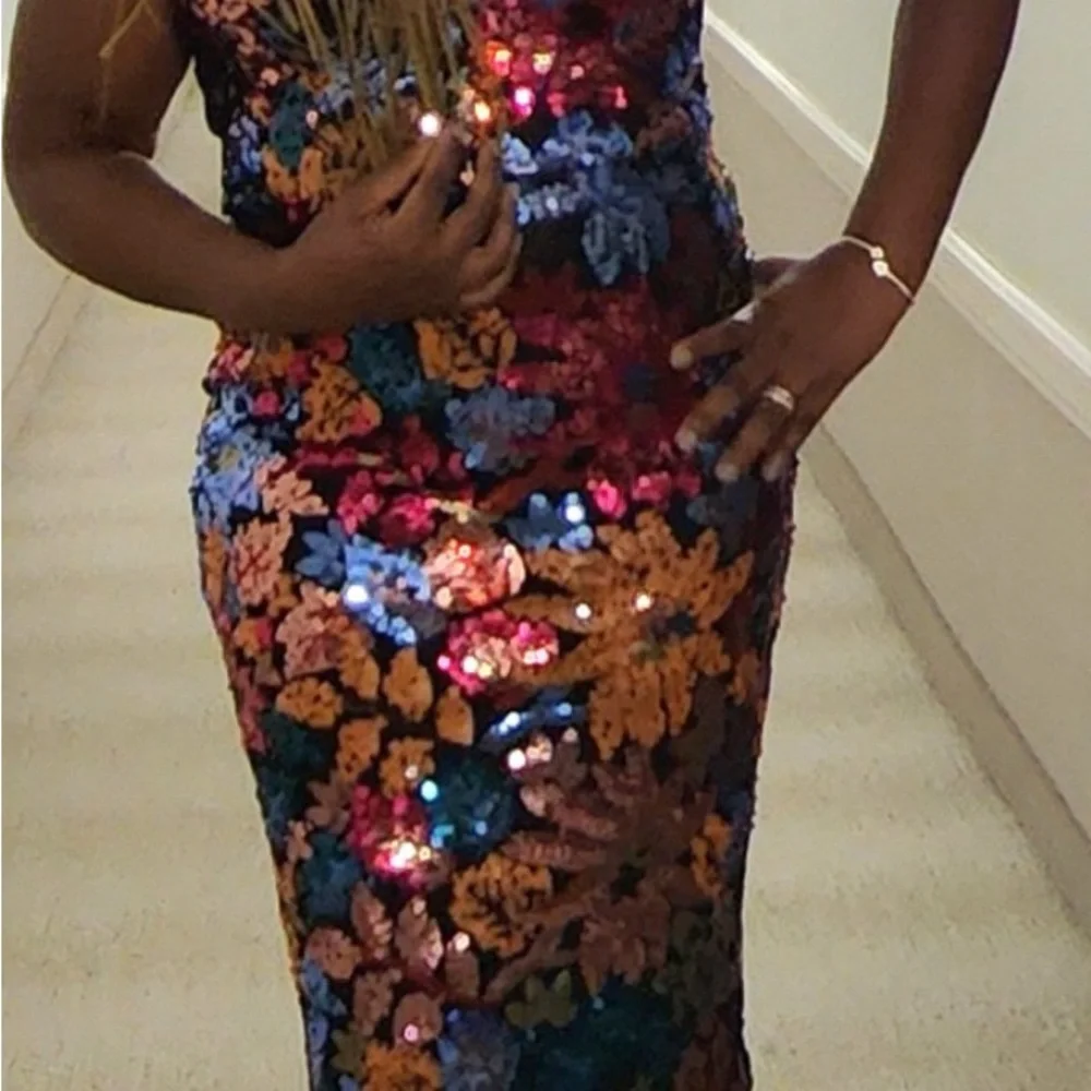 Dress the Population Multicolor Sequin Midi Dress - Picture 5 of 5